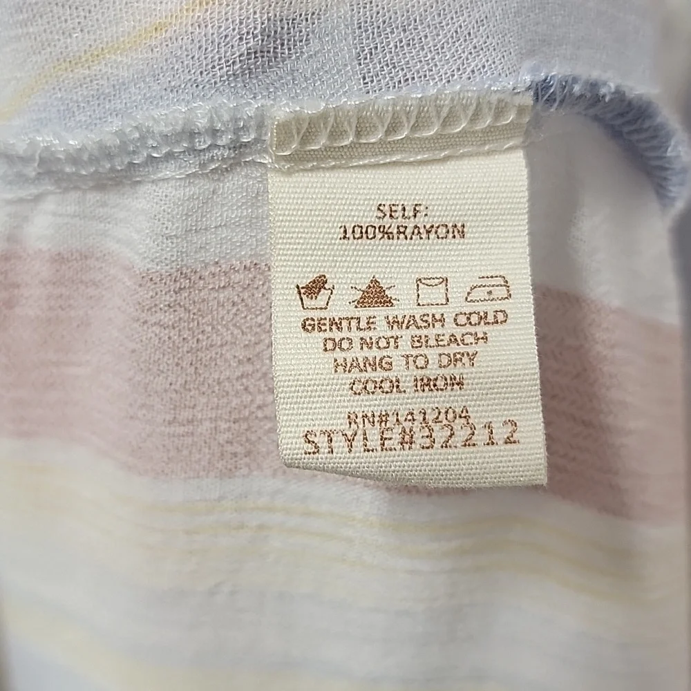 Hem & Thread Pastel Multi-Stripe V-Neck Maxi Dress